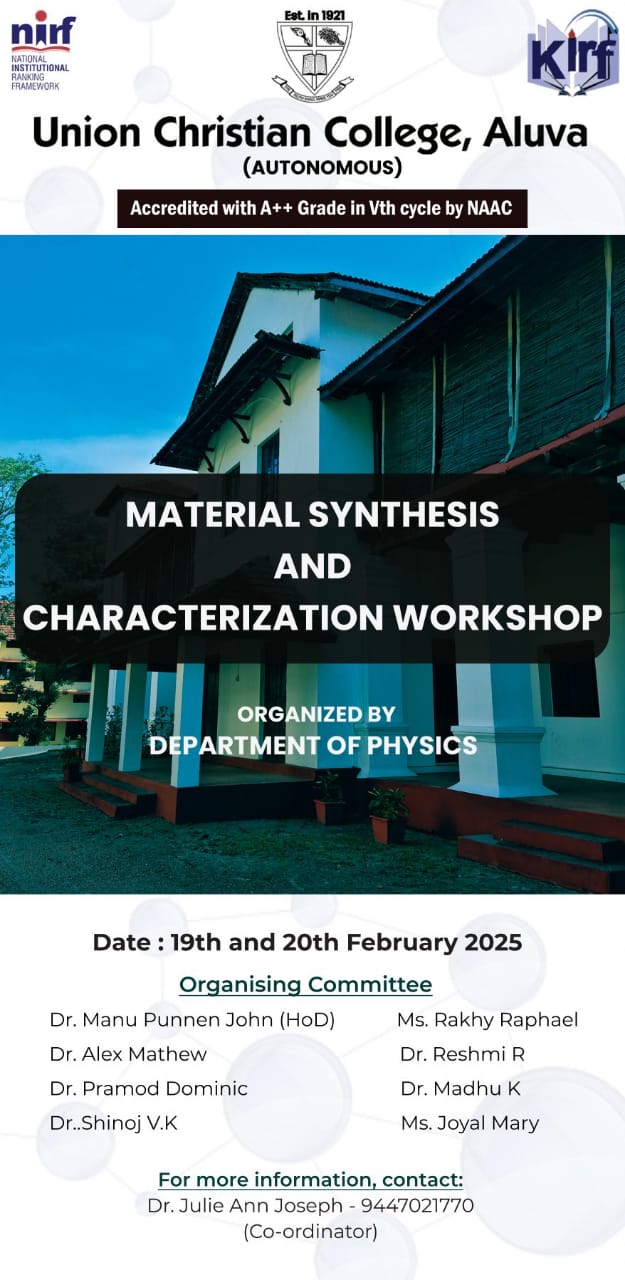 Two day workshop on ‘ Material synthesis and characterization’