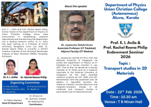 Prof. E.I. Anila and Prof. Rachel Reena Philip Endowment Seminar 2026